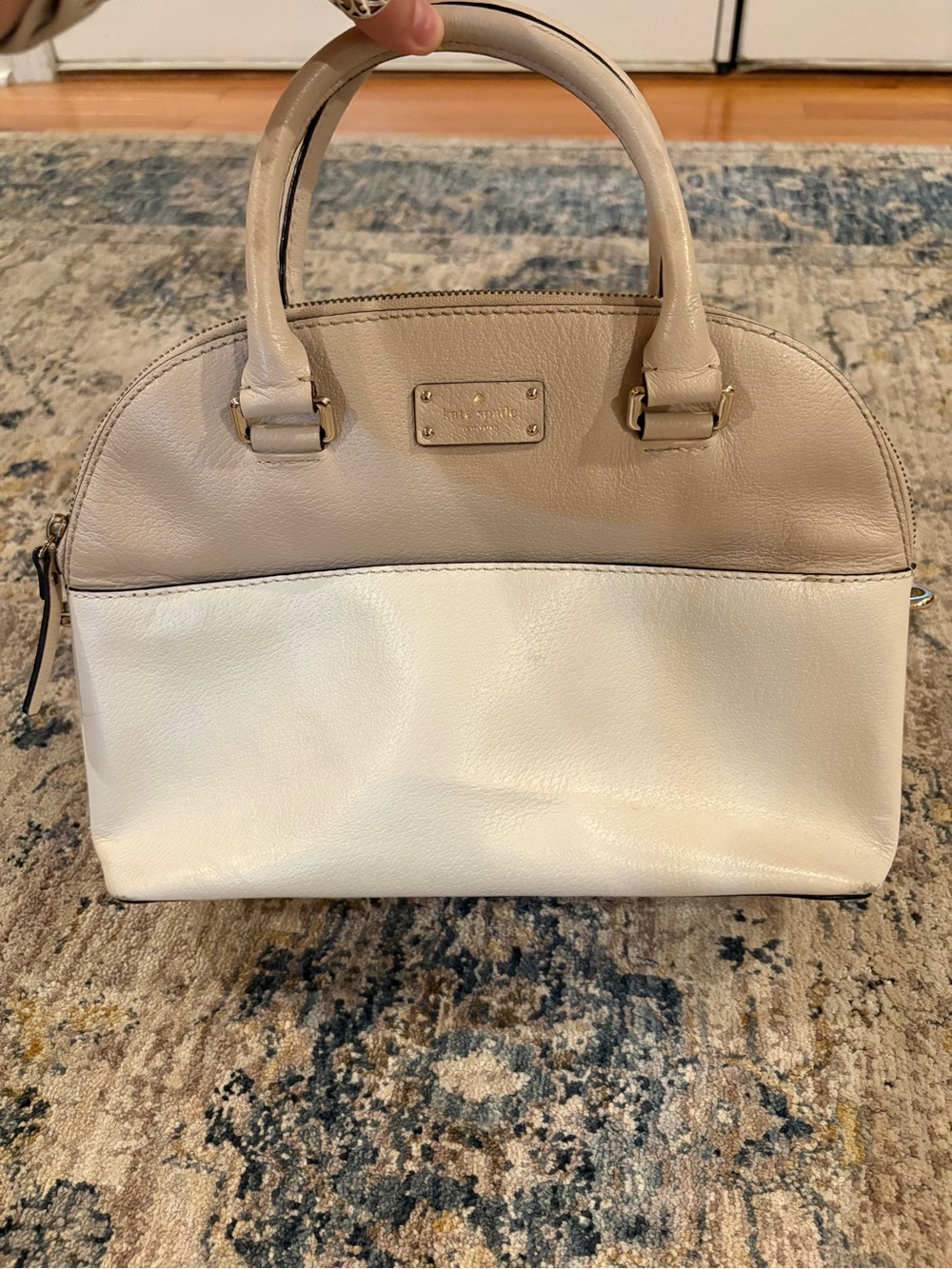 Kate Spade Grove Street Carli Dome Hand Bag Tote Bag Warm Beige/Cement